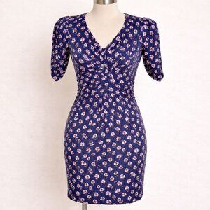 Boden Retro Abstract Floral/ Clover loop Print Jersey Dress– Size 10